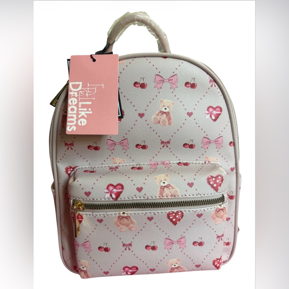 Like Dreams Mini Backpack in Pink Bear & Cherry‎ Print NWT